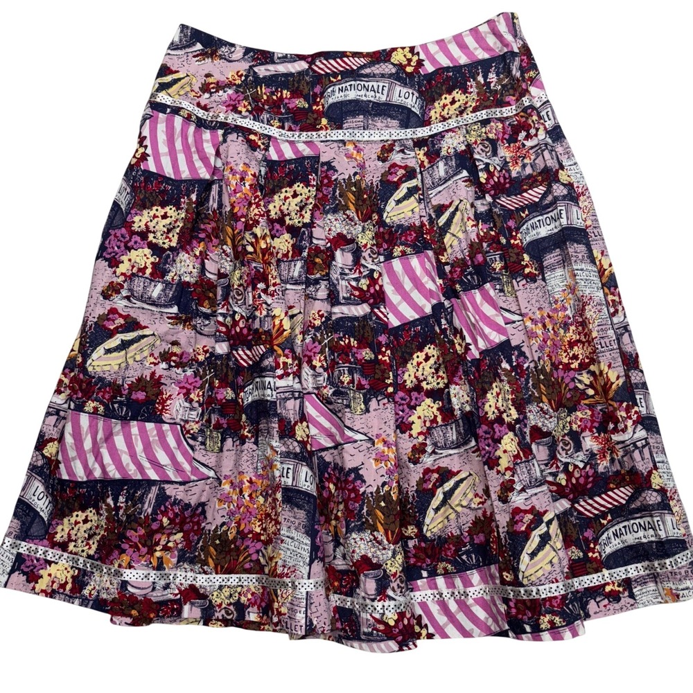 Autograph Pleated Skirt Womens 6 Novelty Print‎ Eclectic Boho